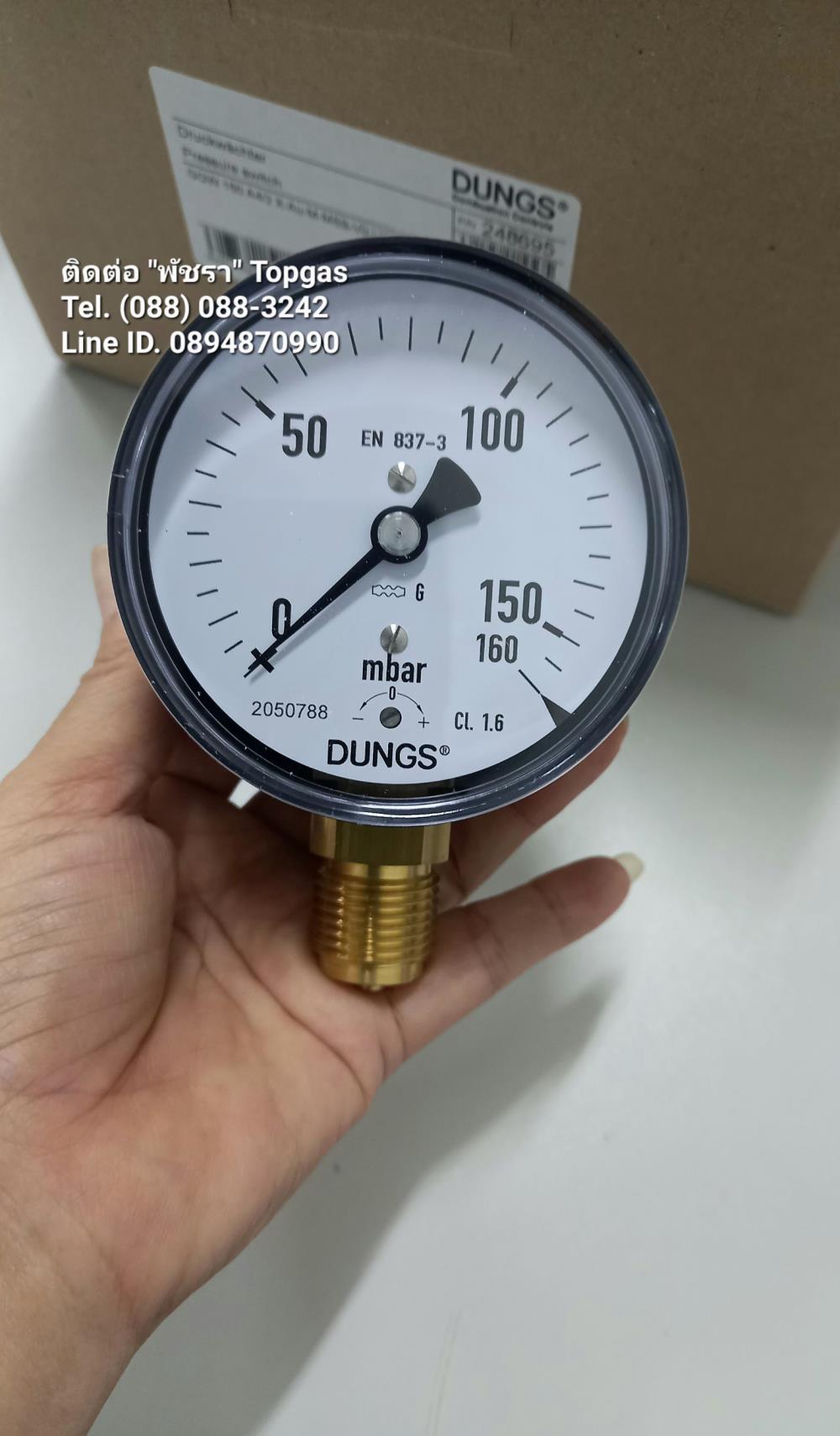 "DUNGS" Pressure Gauge KP 80  : 0-160 mbar,pressure gauge, gauge dungs, 0-160 mbar , KP 80, G 1/2 B,"DUNGS" ,Instruments and Controls/Gauges